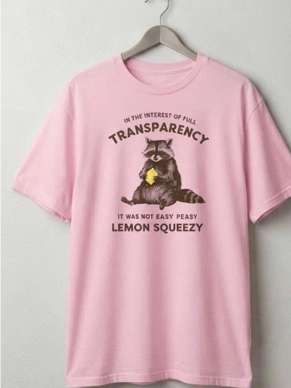 In the interest of full transparency Tee with Raccoon & Lemon Graphi